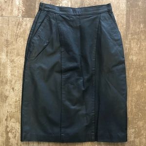 Leather pencil skirt